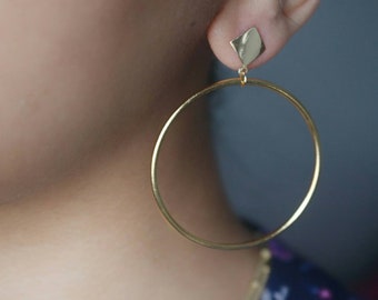 Stud hoop earrings, gold hoop earrings, statement hoops, dainty hoops, hoop earring, gold filled earrings, minimalist earrings, gift idea