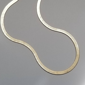 Herringbone chain necklace, snake chain necklace, 14k gold filled necklace, thick chain necklace, flat chain necklace, layering necklace