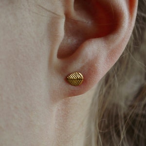 Earrings gold leaf, gift, earrings gold