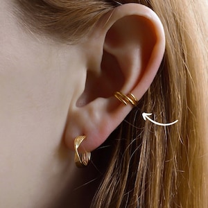 Ear Cuff Gold * zierliche Ohrmanschette gold * Sterling Silber Ear Cuff * minimalistischer Ear Cuff * minimalistischer Schmuck