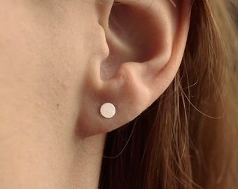 Matte Silver Plated Studs * Minimalist Earrings * Tiny Plated Studs * Minimalist Jewelry