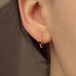 Gold CZ Hoop Earrings * Gold CZ Hoop Earrings * Sterling Silver 925 * Minimalist Earrings * Gold Earrings * Hoop Earrings Gold