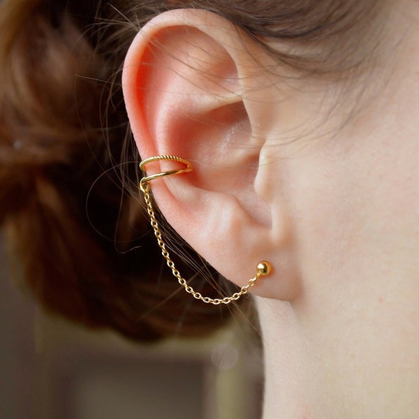 Ear Cuff Gold * zierliche Ohrmanschette gold * Sterling Silber Ear Cuff * minimalistischer Ear Cuff * minimalistischer Schmuck