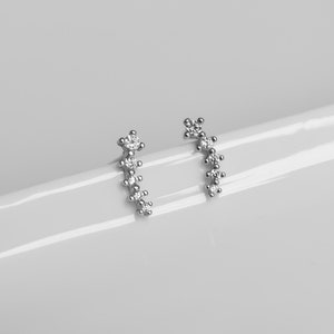 Tiny CZ Earrings Silver Silver CZ Earrings Minimalist Earrings Silver Earrings Ear studs Silver image 5