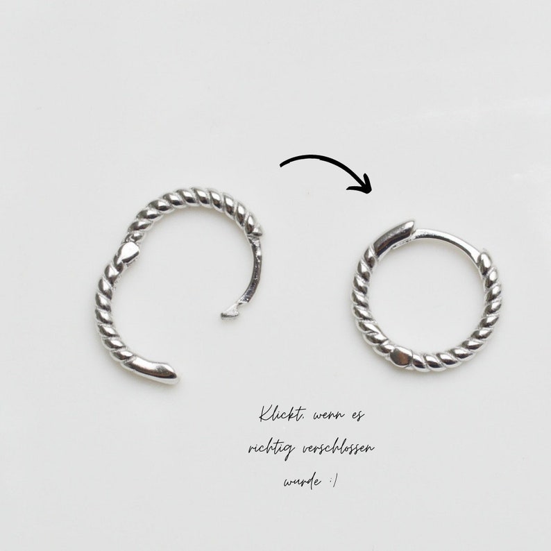 Boucles doreilles délicates Argent Petites boucles doreilles de pneu Boucle doreilles Argent Boucles doreilles en argent Créole argent Argent sterling Cadeau image 5