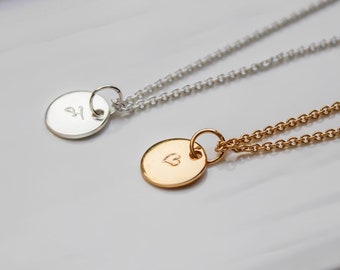 Kette personalisierbar Sterlingsilber Halskette Initialen Gold Kette Geschenk für Freundin Halskette mit Plättchenanhänger Gold