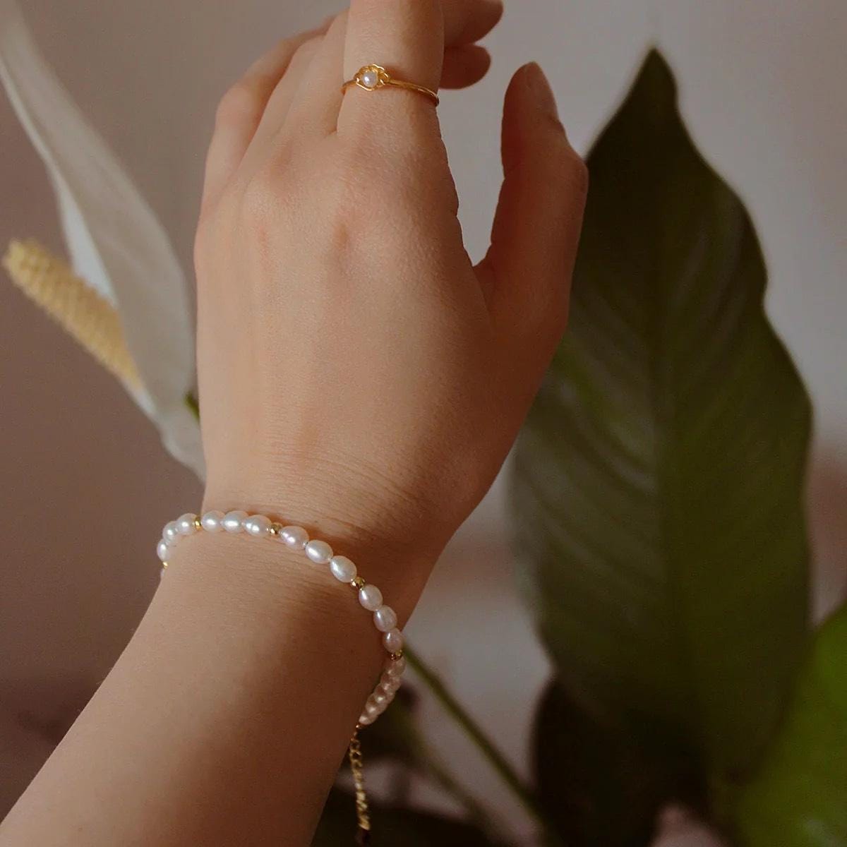Elegant pearl bracelet with freshwater pearls * Pearl bracelet delicate * Pearl bracelet for every day * Bridal jewelry