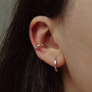 Ear Cuff Silber * zierliche Ohrmanschette  silber * Sterling Silber Ear Cuff * geflochtener Ear Cuff * minimalistischer Schmuck