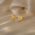 Sun-shaped stud earrings - delicate gold stud earrings - small stud earrings - dainty stud earrings - tiny stud earrings, minimalist earrings, dainty jewelry product logo