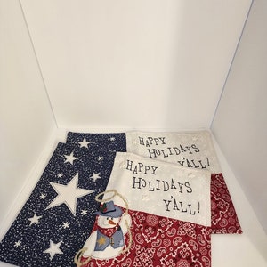 Snowman Christmas Placemats Set of 2 New