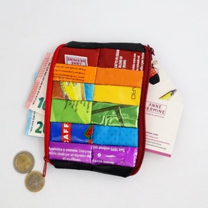 Cartera vegana arcoíris, cartera sostenible, cartera reciclada, regalo, cero residuos, envases de café reciclados, cartera mágica imagen 6