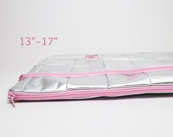 Funda sostenible para portátil de 13", funda reciclada para MacBook Pro de 13", MacBook Air de 13,3", plateada, funda vegana para portátil, MacBook Pro de 16", MacBook Pro de 15"