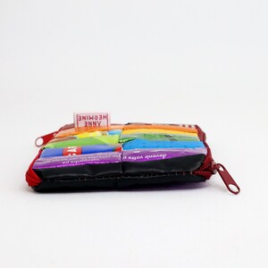Cartera vegana arcoíris, cartera sostenible, cartera reciclada, regalo, cero residuos, envases de café reciclados, cartera mágica imagen 3