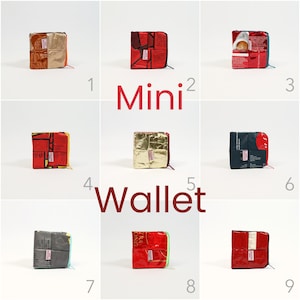 Vegane Geldbörse aus recycelten Kaffeeverpackungen, nachhaltiger Geldbeutel, Einzelstück, Mini Geldbörse, Brieftasche, Geschenk, Minimal