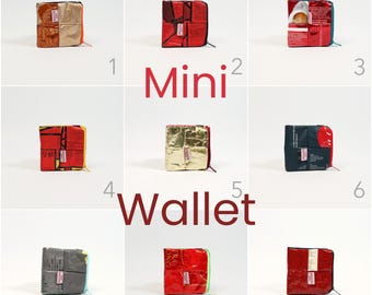 Cartera vegana elaborada con envases de café reciclados, monedero sostenible, pieza única, mini monedero, billetera, regalo, minimalista