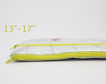 Funda para portátil de 15" plateada, funda reciclada para MacBook Pro de 13", funda vegana para portátil, funda sostenible para MacBook Pro de 14", cero residuos, funda para portátil de 16"