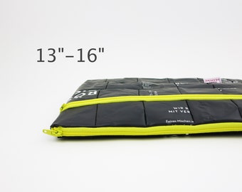 Black laptop case for 13", 14", 15" and 16" laptops, recycled from used coffee packaging