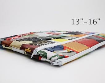 Funda para portátil de 13", colorida, reciclada, para MacBook Pro de 13", vegana, sostenible, de 14", cero residuos, de 15", única.