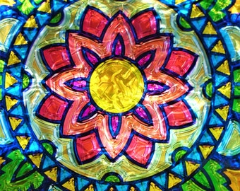Stained Glass Prism Flower Suncatcher Season/'s Cheer