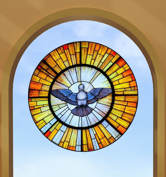 Home Decor: Holy Spirit Glass Suncatcher