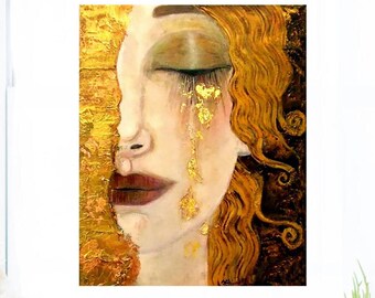 Adhesivo para ventana Golden Tears, brillante, translúcido, de doble cara, Freya's Tears de Klimpt