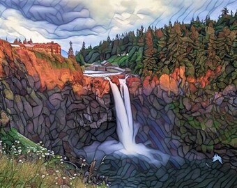 Lanquist Artful Traveler Double-Walled Cool Cup with Straw 16-Ounce Tree-Free Greetings cc33194 Vintage Snoqualmie Falls Scenic Vista by Paul A Lanquist Artful Traveler Double-Walled Cool Cup with Straw 16-Ounce Tree-Free Greetings cc33194 Vintage Snoqualmie Falls Scenic Vista by Paul A