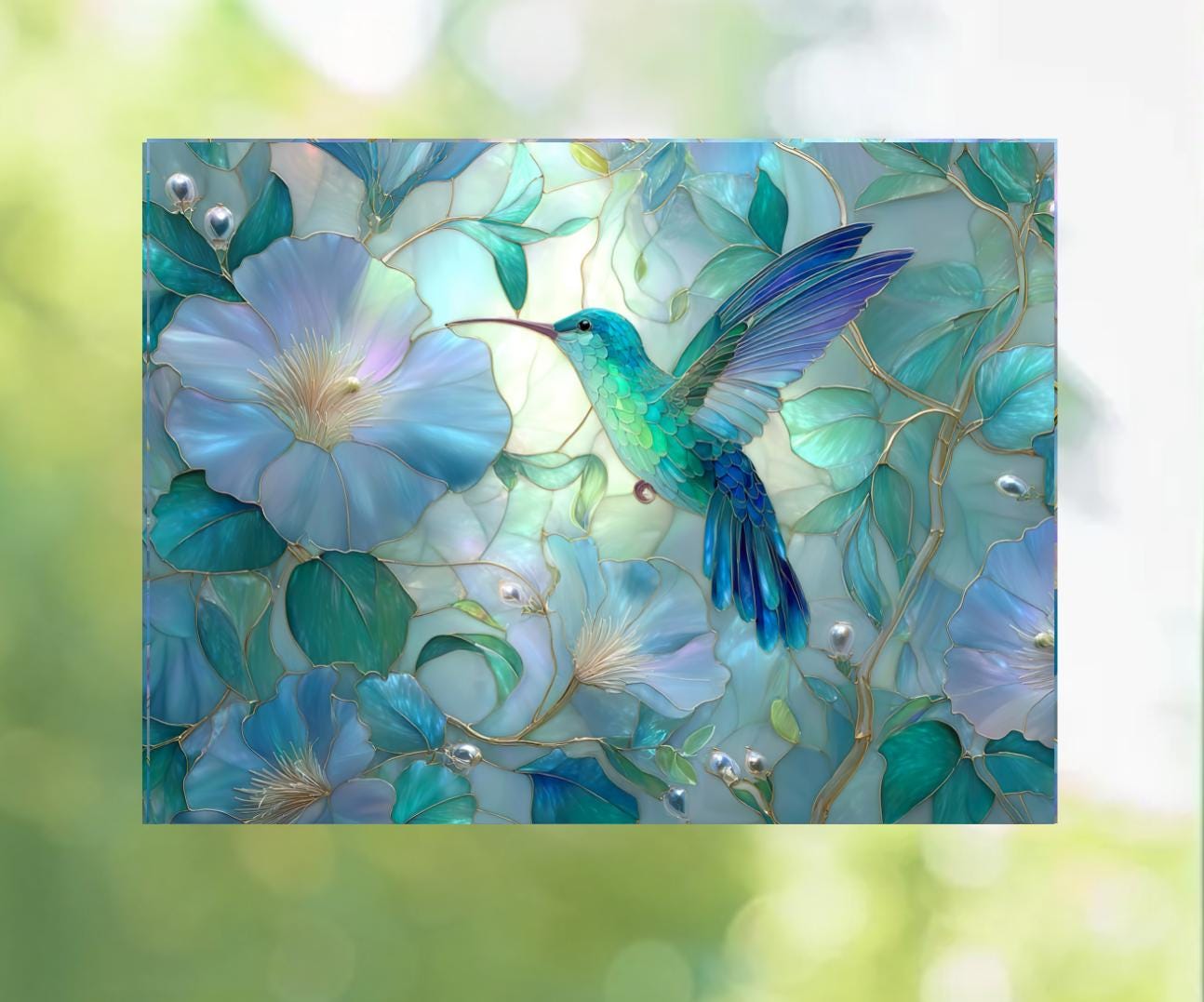 Hummingbird Faux Stained-glass WINDOW CLING, 2 Designs - Etsy