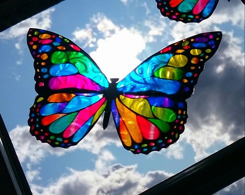 Faux Stained Glass Erfly Window Cling Suncatcher Ireland Faux Stained Glass Erfly Window, Monarch Sliding Mirror Doors Taiwan