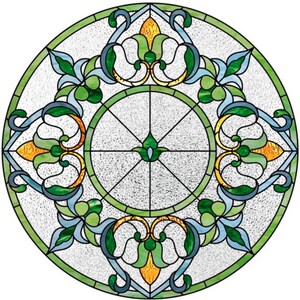 Sticker pour vitres mandala vert faux vitrail attrape-soleil rond 20 cm 8 po. vinyle repositionnable image 9