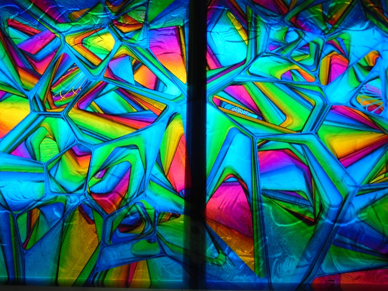 Abstract Geometric WINDOW CLING Stained Glass Color Etsy