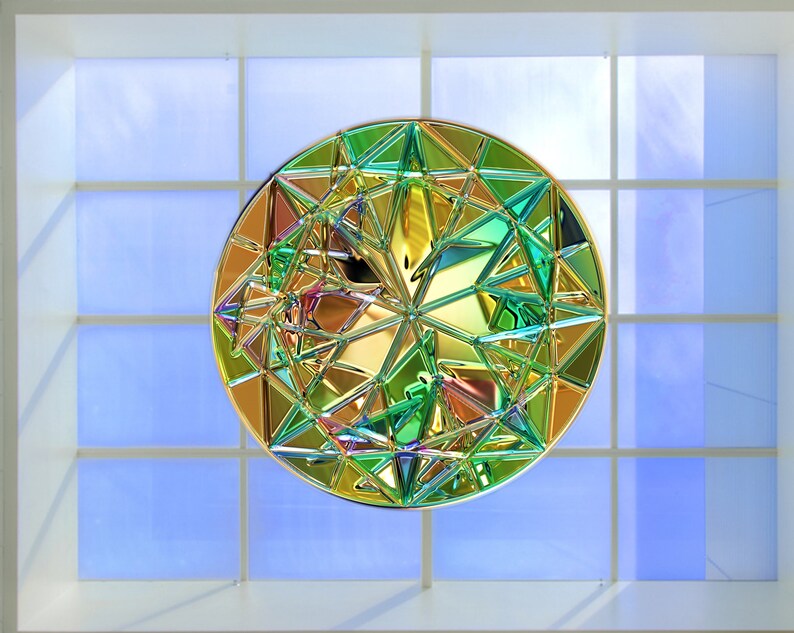 Art Deco WINDOW CLING Stained Glass Color Round Geometric Etsy UK