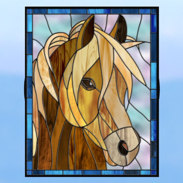 Horse WINDOW CLING ~ Faux Stained Glass ~ Suncatcher Size 10"  with Glassy Deluxe Vinyl