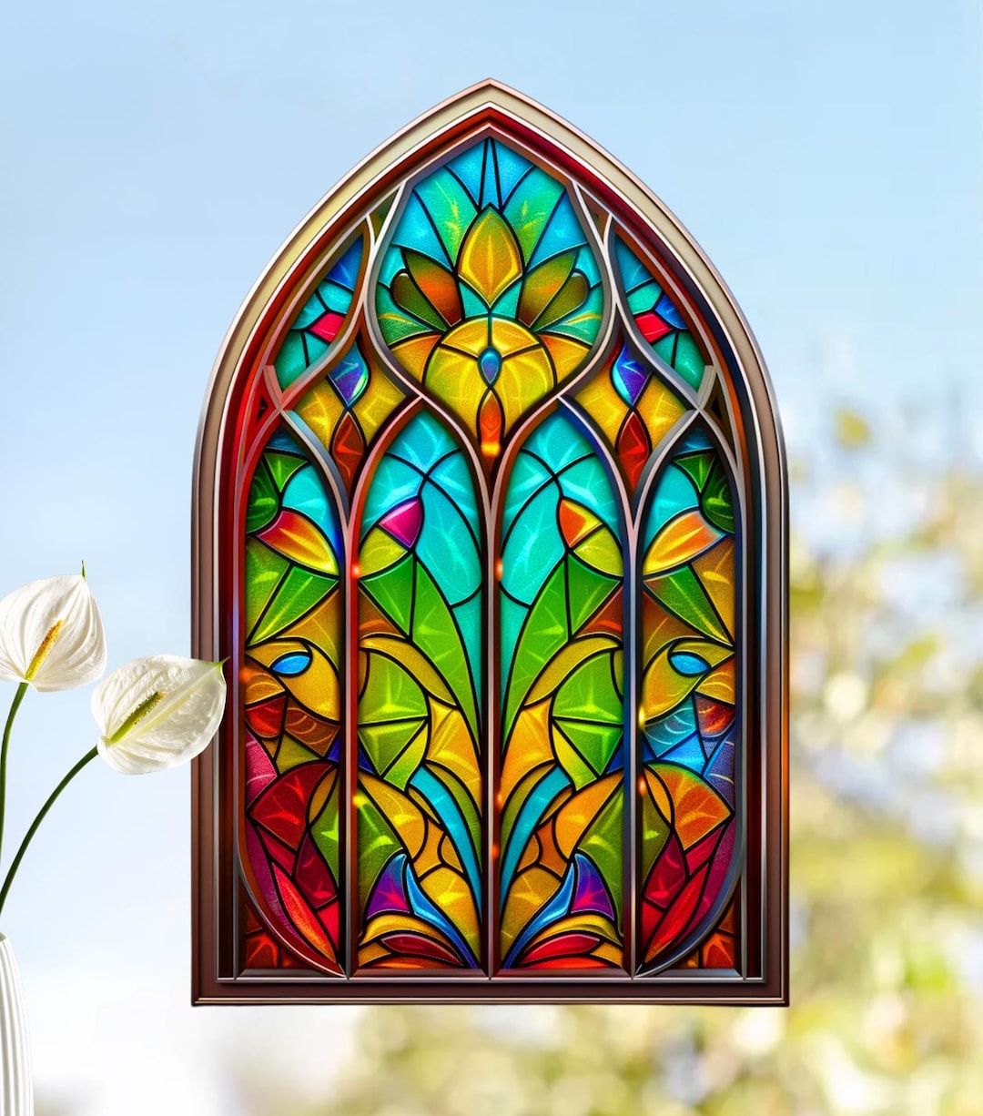 Arch Shaped Church Glass Faux Stained-glass WINDOW CLING - Etsy