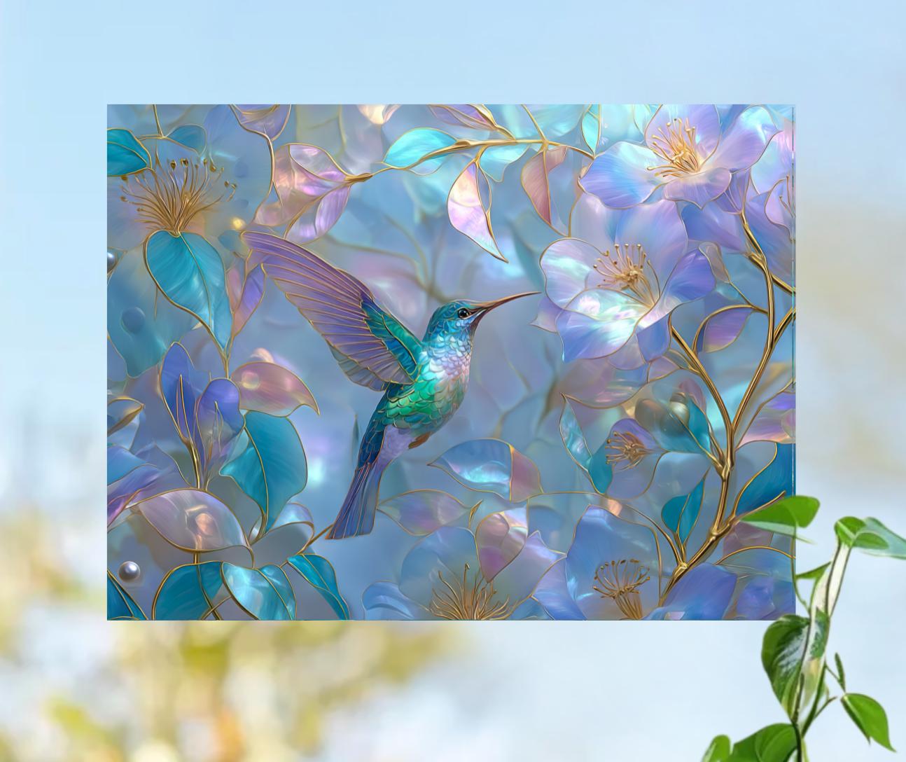 Hummingbird Faux Stained-glass WINDOW CLING, 2 Designs - Etsy