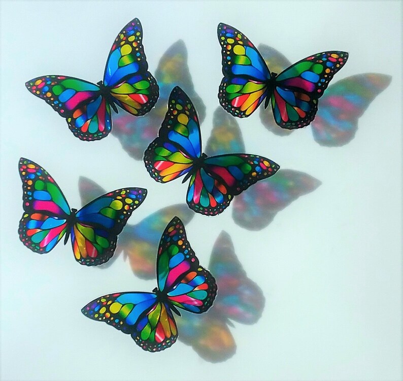 Stained Glass Butterfly Window Cling Suncatcher Vinyl Etsy