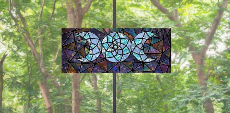 Moon Phase Faux Stained-glass WINDOW CLING - Etsy