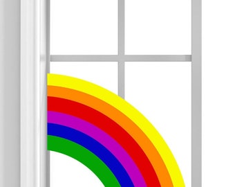 Rainbow WINDOW CLING ~ Suncatcher Size 5.8" or 8"  Thick Glassy Deluxe Vinyl