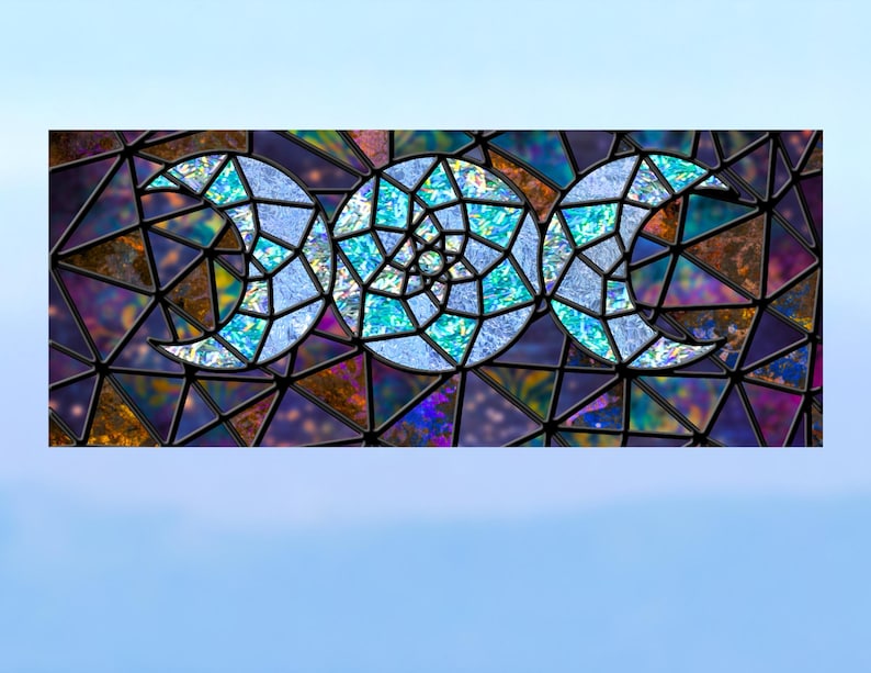 Moon Phase Faux Stained-glass WINDOW CLING - Etsy