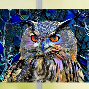 Glassy Owl Deluxe WINDOW CLING ~ Sun-catcher Size 10.6&quot; Repositionable Vinyl