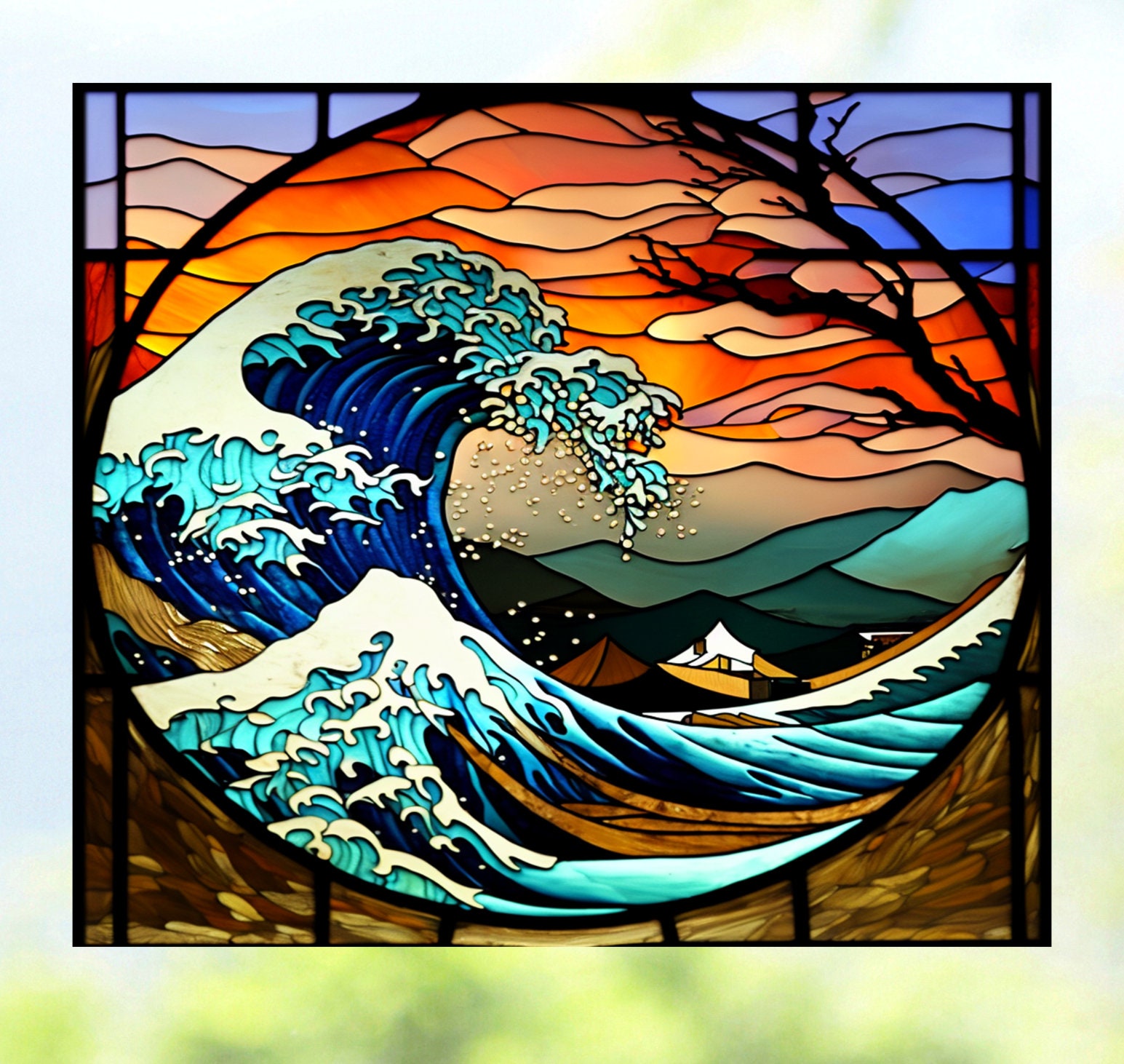Stained Glass Wave Etsy