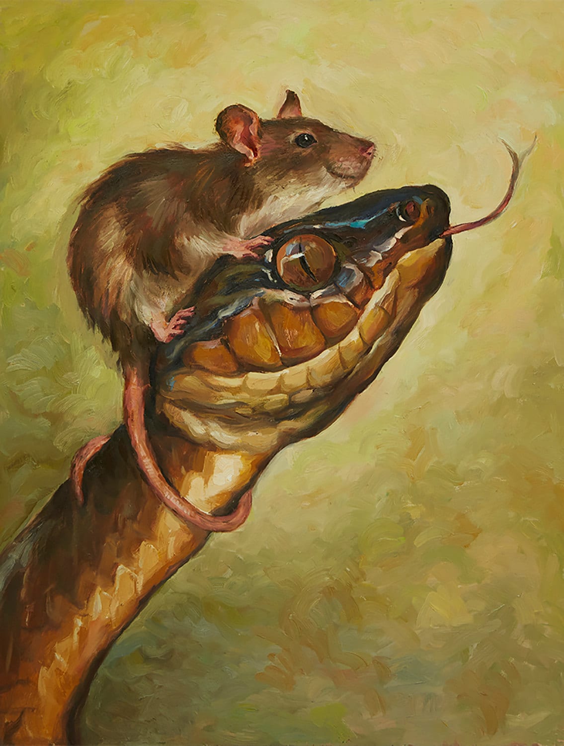 Мужчина крыса и женщина змея. Змея живопись. Змеи в живописи. Крысы в живописи.