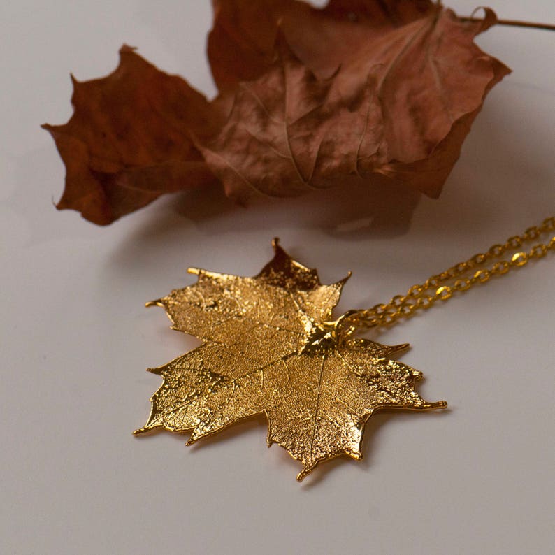 Canadian Maple Leaf Necklace Autumn Leaf Jewelry Real Leaf Etsy