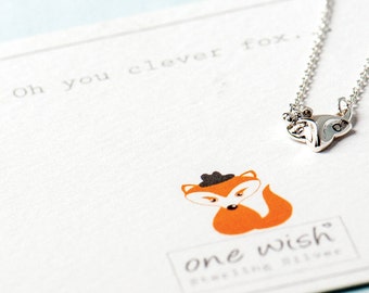 Fox Necklace, Silver Fox Necklace, Fox Jewellery, Fox Jewelry, Clever Fox, Fox Lovers Gift, Gift For Her, Sterling Silver Fox Necklace, Foxy