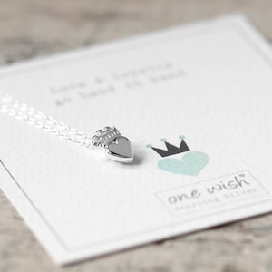 Sterling Silver Claddagh Necklace, Irish Claddagh Sign Necklace, Dainty Little Claddagh Pendant, Love Friendship Necklace, Irish Symbol Cute