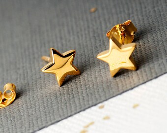 Star Stud Earrings, Black Star Stud, Minimalist Earrings, Gold Star Studs, Rose Gold Star, Everyday Wear Studs, Contemporary Studs,Celestial