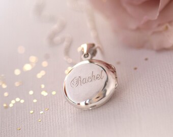 Silver Name Locket Etsy