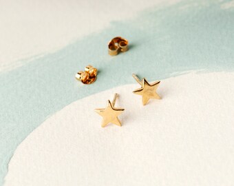 Star Sterling Silver Stud Earrings, Personalised Star Earrings, Gold Star Earrings, Rose Gold Star Studs, Bespoke Gift Card, Dainty Stars