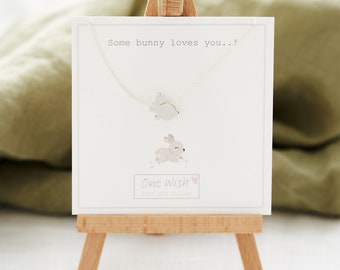 Bunny Rabbit Sterling Silver Necklace, Silver Hare Necklace, Rabbit Lover Gift, Easter Bunny Gift, Silver Rabbit Jewellery, Girlfriend Gift