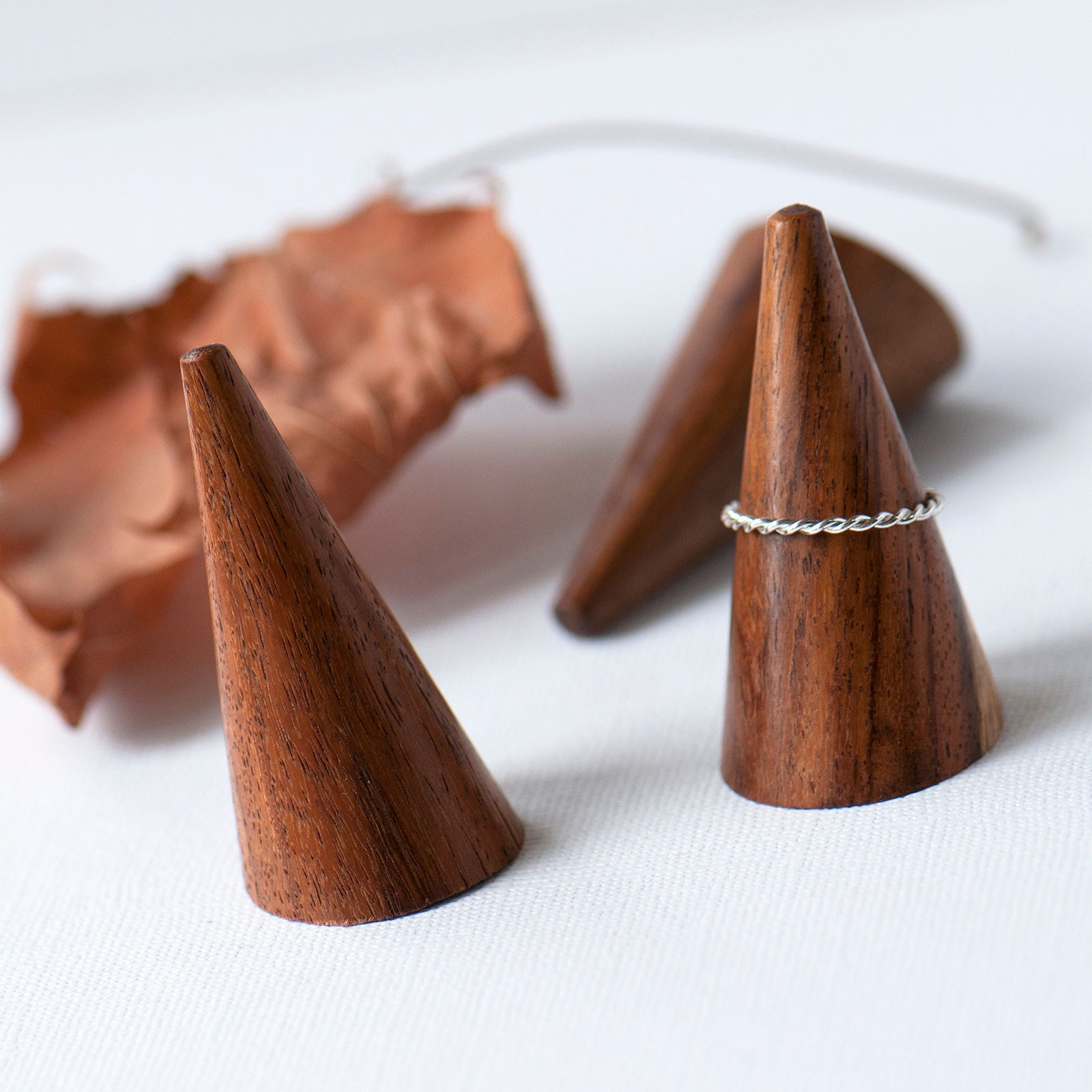 Wooden Ring Cone Rosewood Ring Display Jewelry Display Ring