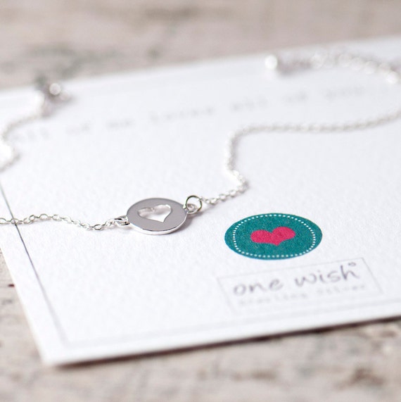 Tiny Heart Charm Heart Cutout Silver Heart Pendant Sterling Silver Disc Silver Heart Charm Heart Cut Out Heart Charm Sterling Silver